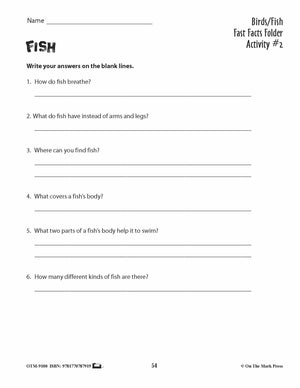 Fish Activities & Fast Fact Reading Folder Grades 3+