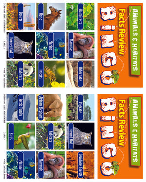 Habitat Bingo Game Grades 3+