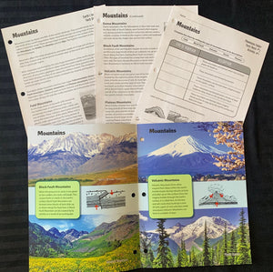 Mountains Activities & Fast Fact Reading Folder Grades 4+
