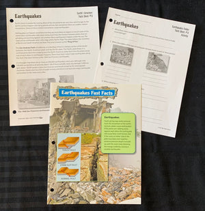 Tsunamis & Earthquakes Activities & Fast Fact Reading Folder Grades 4+