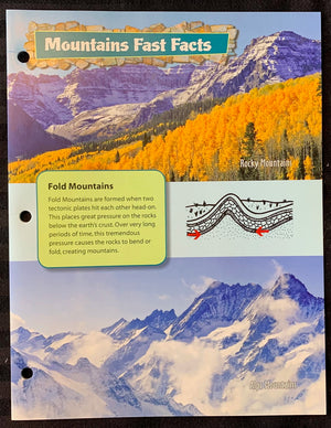 Mountains Fast Fact Reading Folder Grades 4+