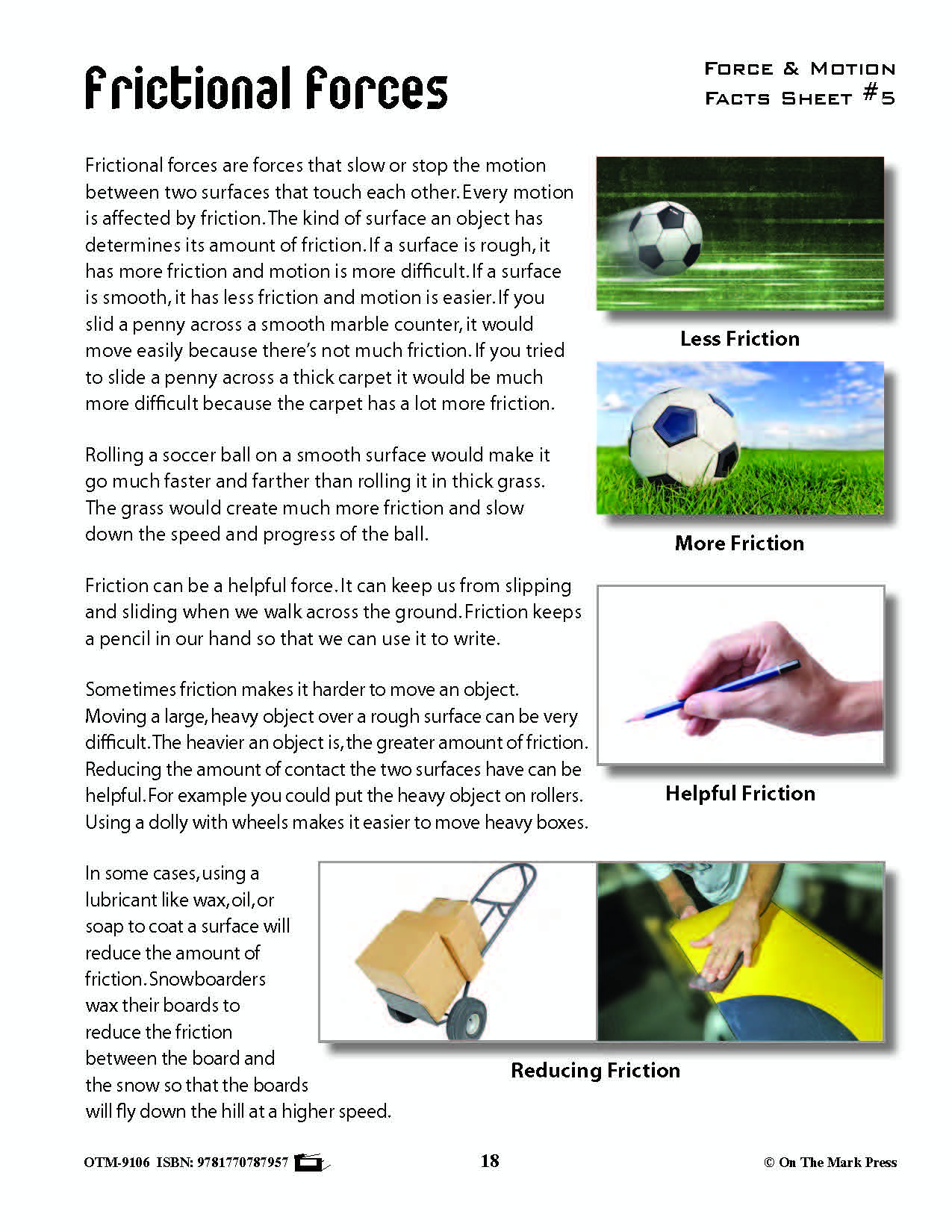 Friction & Resistance Activity Pages & Mini Poster Grades 4+