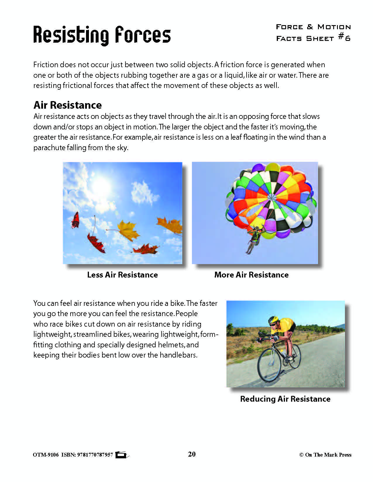 Friction & Resistance Activity Pages & Mini Poster Grades 4+