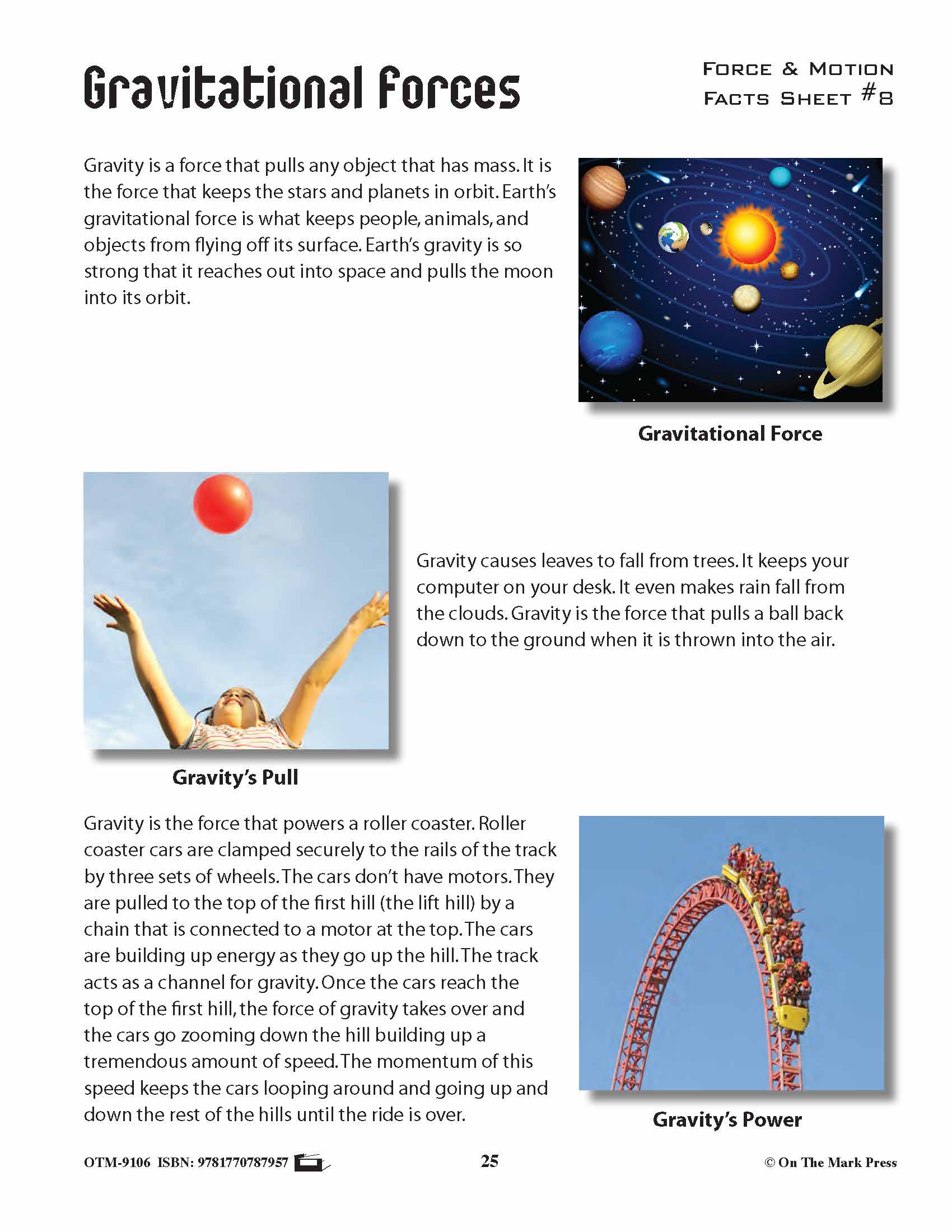 Gravity Activity Pages & Mini Poster Grades 4+