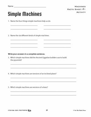 Simple Machines Activity Pages & Mini Poster Grades 4+