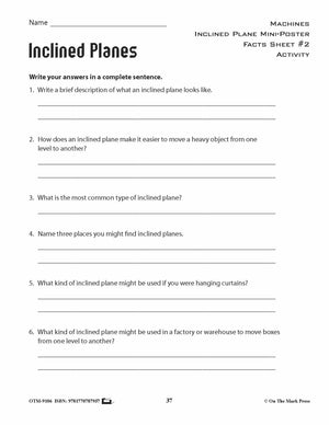 Inclined Planes Activity Pages & Mini Poster Grades 4+