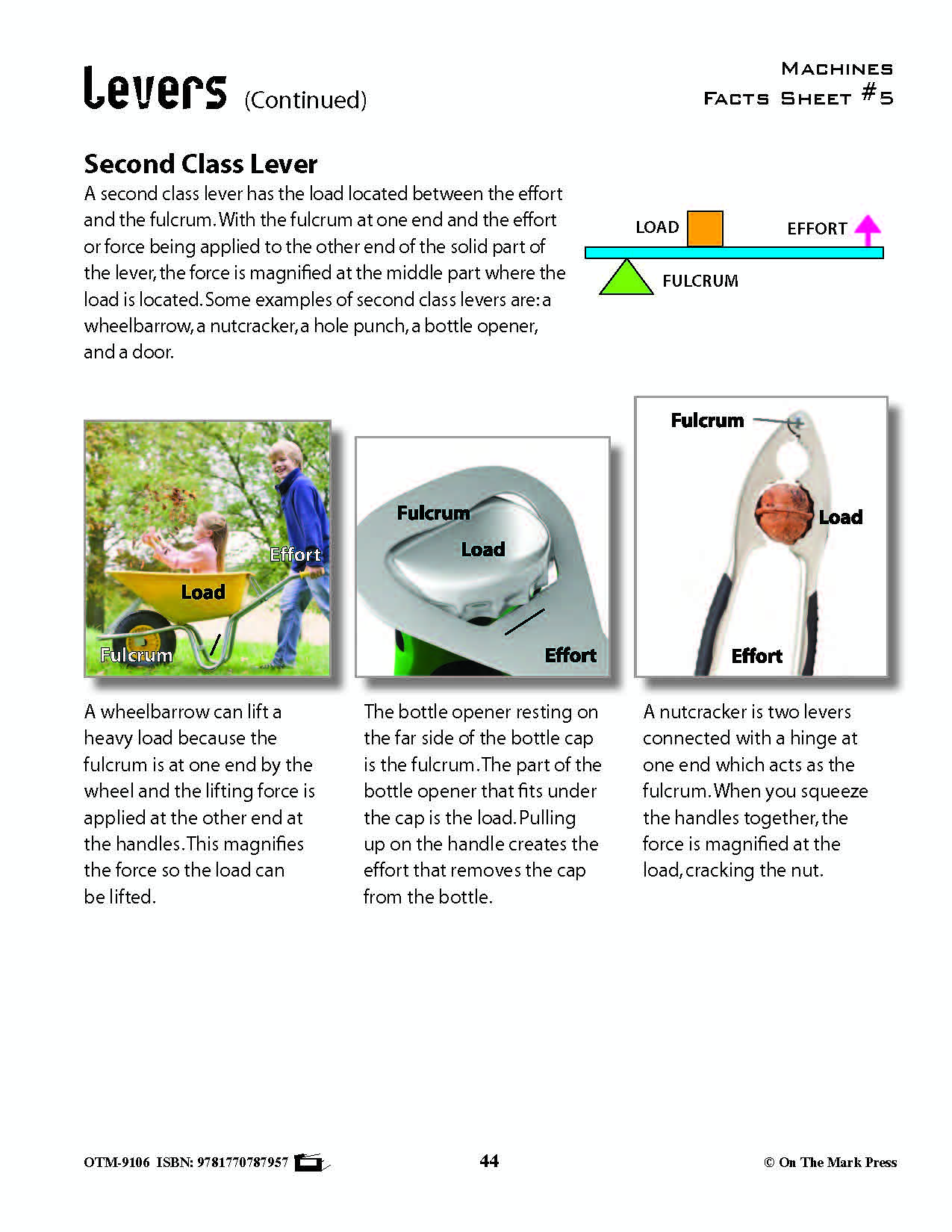 Levers Activity Pages & Mini Poster Grades 4+