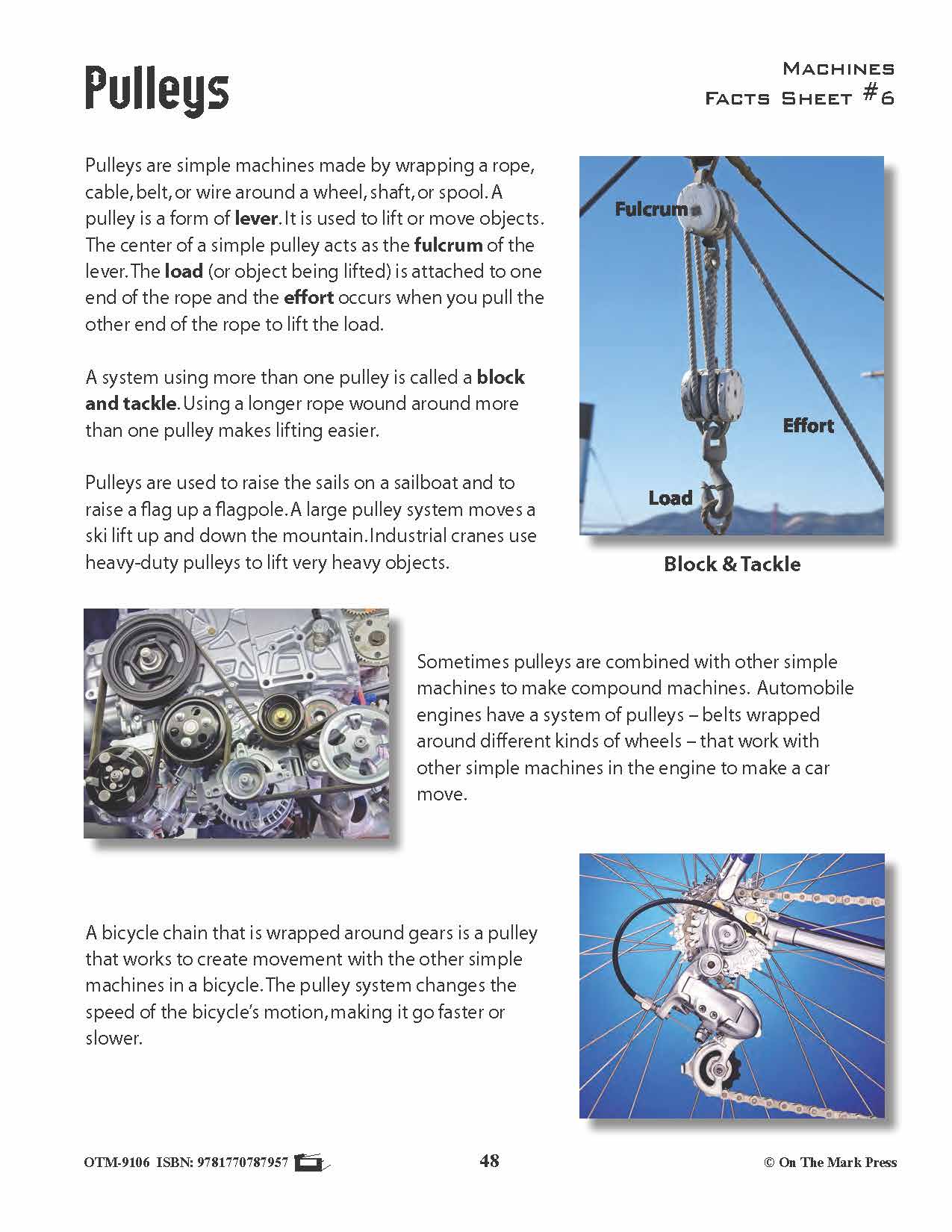 Pulleys Activity Pages & Mini Poster Grades 4+