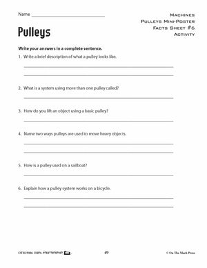 Pulleys Activity Pages & Mini Poster Grades 4+