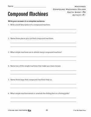 Compound Machines Activity Pages & Mini Poster Grades 4+