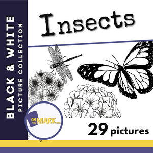Insects Black & White Picture Collection Grades K-8