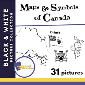 Maps & Symbols of Canada Black & White Picture Collection Grades K-8