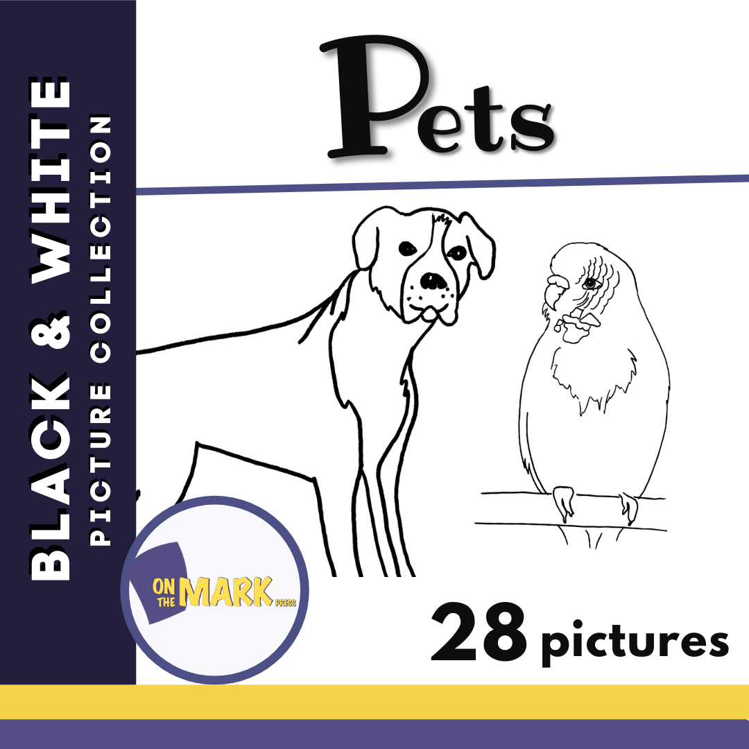 Pets Black & White Picture Collection Grades K-8