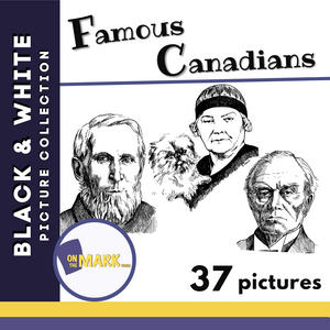 Famous Canadians Black & White Picture Collection Grades 1-8