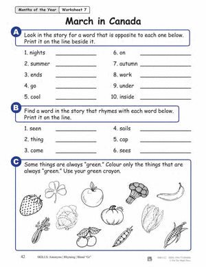March in Canada Reading Lesson Grades 1-2
