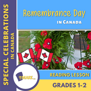 Remembrance Day in Canada Reading Lesson Grades 1-2