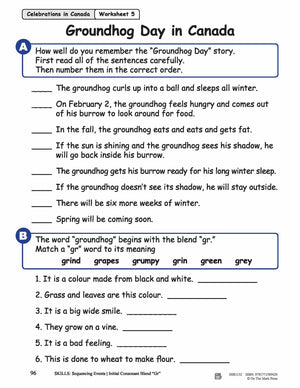 Groundhog Day in Canada Reading Lesson Grades 1-2