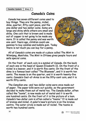 Canada's Coins Reading Lesson Grades 2-3