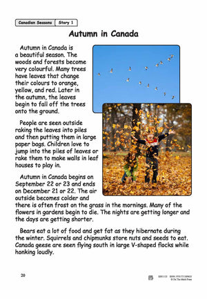 Autumn in Canada Reading Lesson Grades 2-3