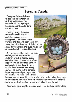 Spring in Canada Reading Lesson Grades 2-3
