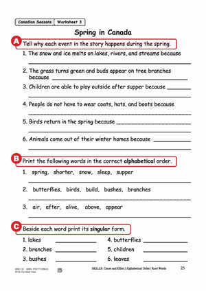 Spring in Canada Reading Lesson Grades 2-3