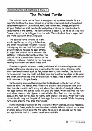 Canadian Reptiles and Amphibians: The Painted Turtle Reading Lesson Plan Gr 2-3