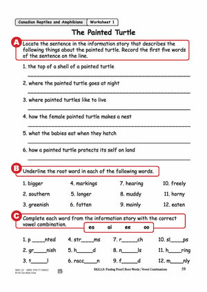 Canadian Reptiles and Amphibians: The Painted Turtle Reading Lesson Plan Gr 2-3