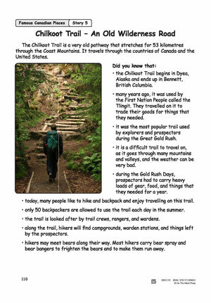 Chilkoot Trail, An Old Wilderness Road Reading Lesson Grades 2-3