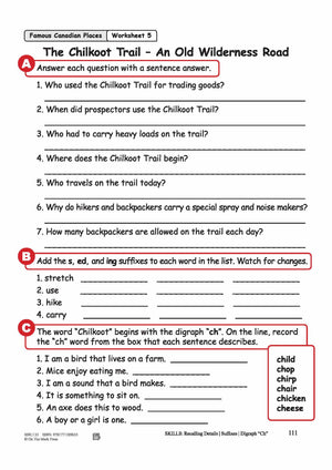 Chilkoot Trail, An Old Wilderness Road Reading Lesson Grades 2-3