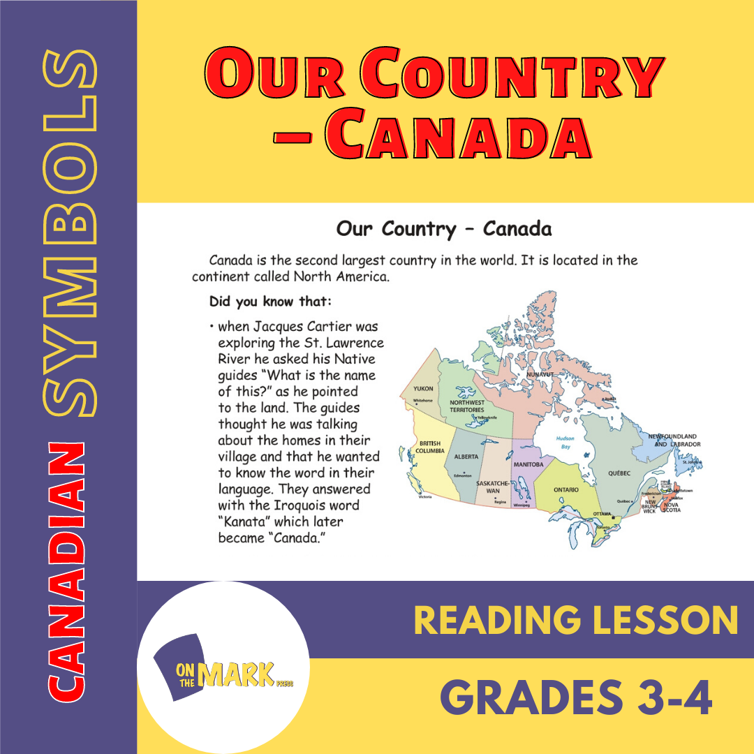 Our Country – Canada Reading Lesson Grades 3-4