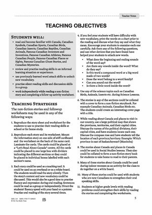 Our Country – Canada Reading Lesson Grades 3-4