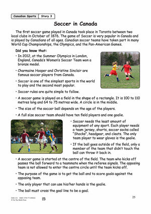 Soccer in Canada Reading Lesson Grades 3-4