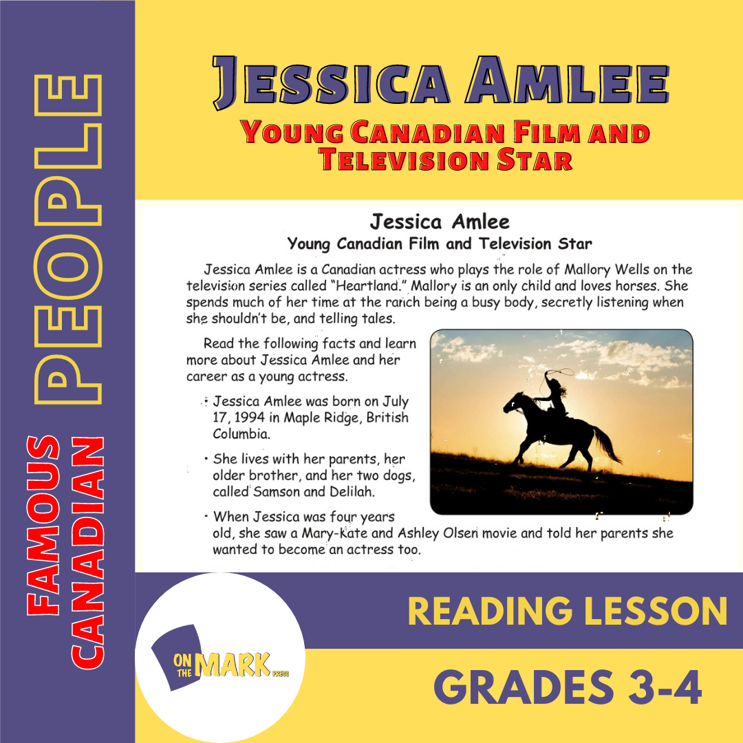 Jessica Amlee - Young Canadian Film and Television Star Reading Lesson Grades 3-4