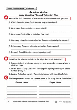 Jessica Amlee - Young Canadian Film and Television Star Reading Lesson Grades 3-4
