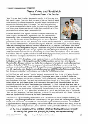 Tessa Virtue and Scott Moir: The King and Queen of Ice Dancing Reading Lesson Grades 4-5