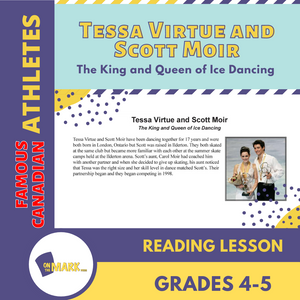 Tessa Virtue and Scott Moir: The King and Queen of Ice Dancing Reading Lesson Grades 4-5