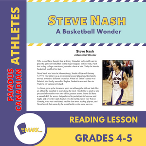 Steve Nash: A Basketball Wonder Reading Lesson Grades 4-5