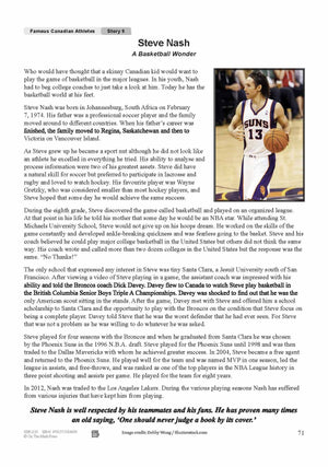 Steve Nash: A Basketball Wonder Reading Lesson Grades 4-5