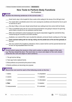 New Tools to Perform Body Functions: The Prosthesis Reading Lesson Grades 4-5