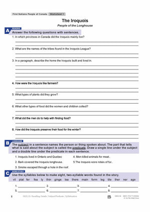 The Iroquois - People of the Longhouse Reading Lesson Grades 5-6