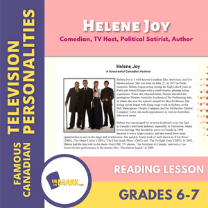 Helene Joy - A Successful Canadian Actress Author Reading Lesson Grades 6-7