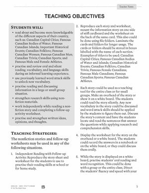 Chronology of Canadian Historical Events from the Beginning of the World to 1829 Reading Lesson Grades 7-8