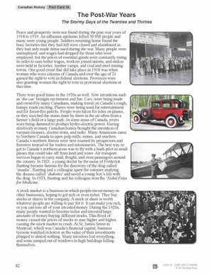 The Post-War Years Reading Lesson Grades 7-8