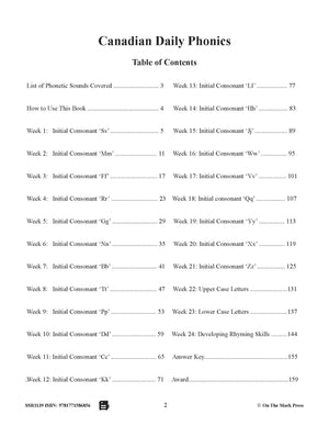 Canadian Daily Phonics Grades K-1 - Initial Consonants