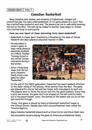 Canadian Basketball Reading Lesson Grades 3-4