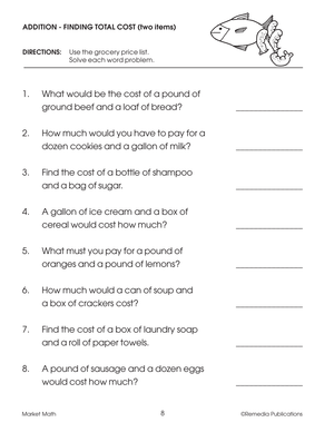 Real Life Math Series: Market Math for Beginners Gr. 3-6