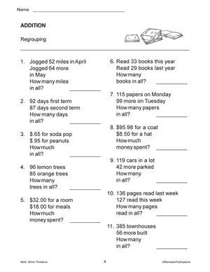 Math Word Problems Grades 3-5, R.L. 3-4