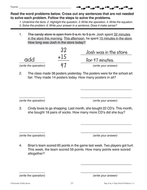 Step-by-Step Word Problems Grades 2-3