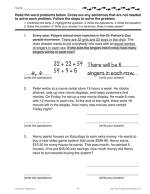 Step-by-Step Word Problems Grades 3-4