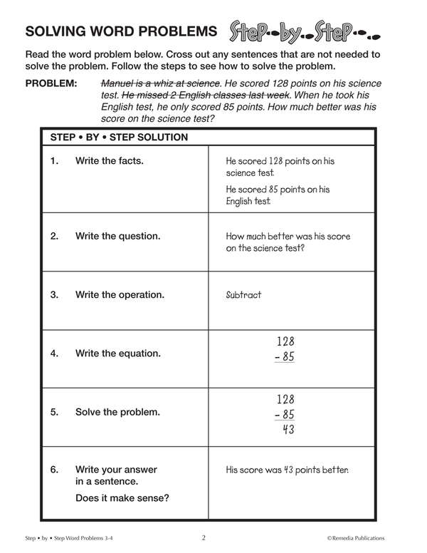 Step-by-Step Word Problems Grades 3-4